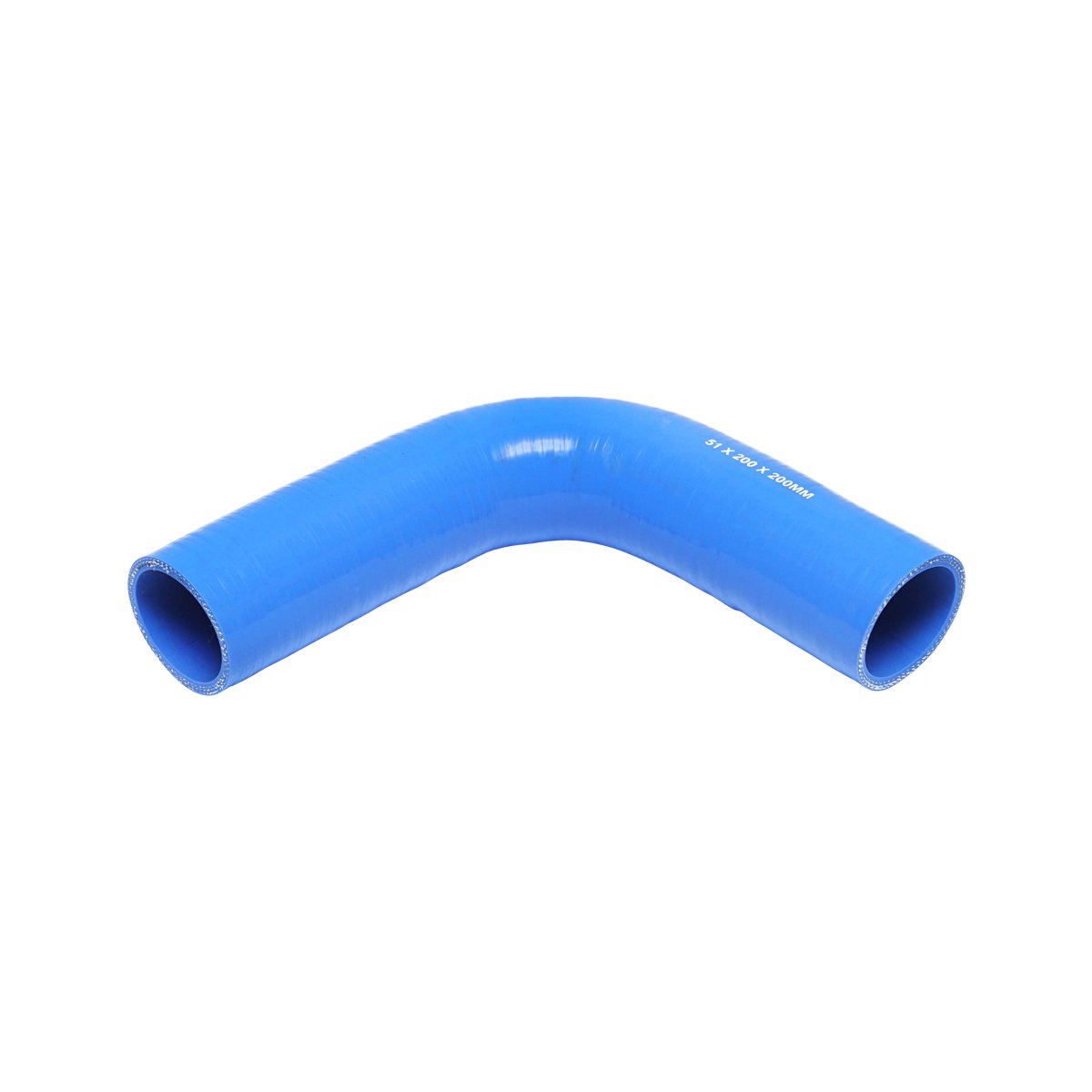 Furtun cotit silicon 90 grade cu insertie textila 51x200x200mm